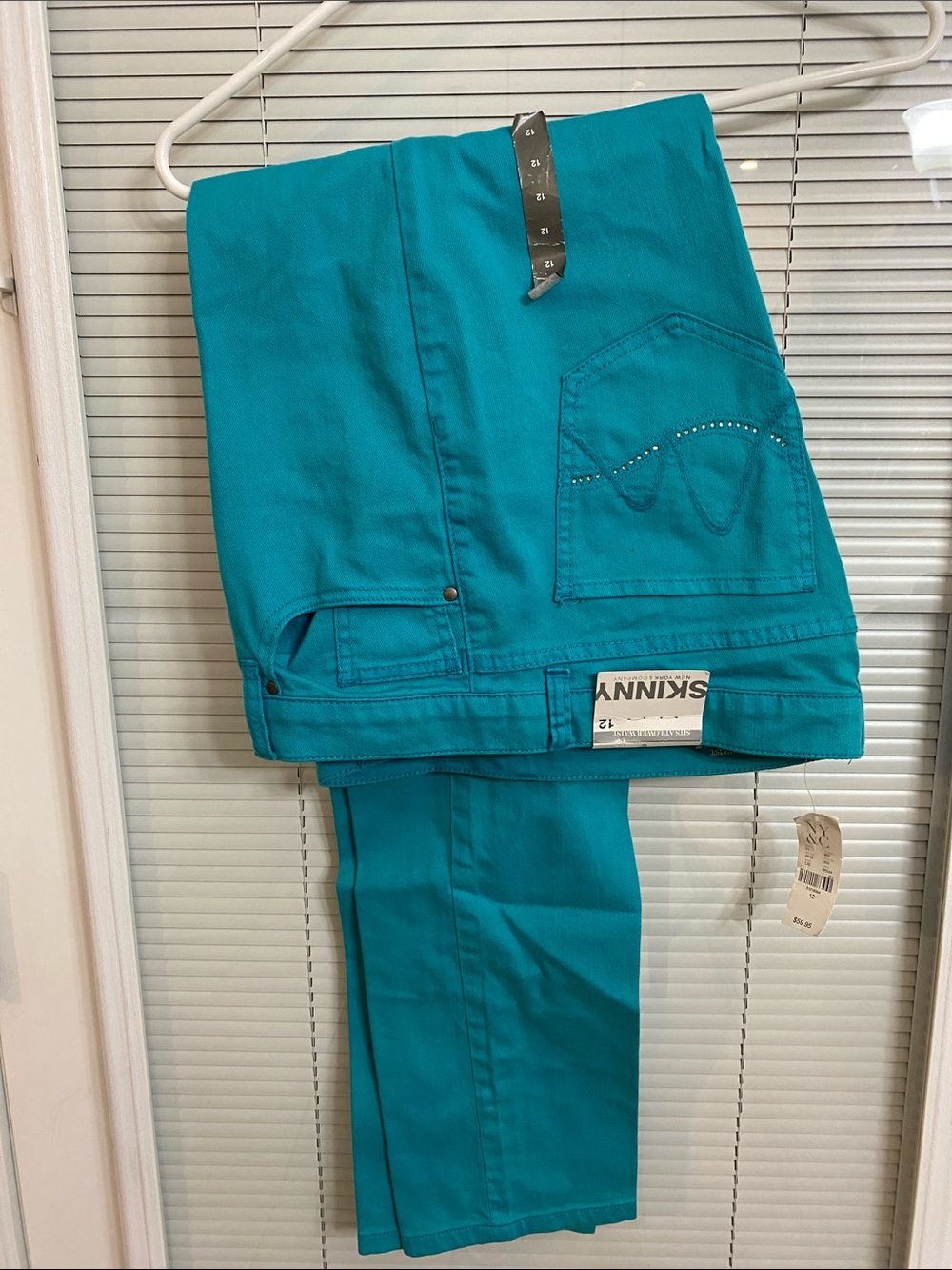 New York & Company Teal Skinny Women's Pants